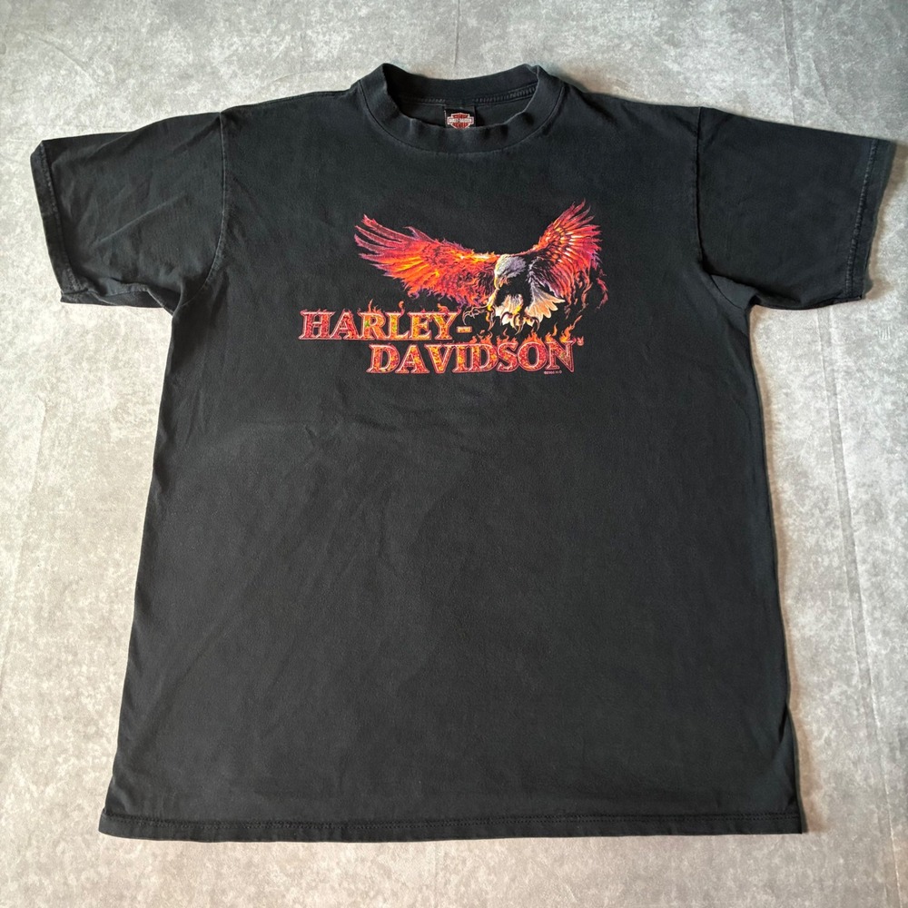 Vintage 2000 Harley Davidson Santa Barbara California Flame Eagle T-Shirt  XL